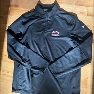 Boston University Under Armour Men's Black Quarter-Zip Jacket Large